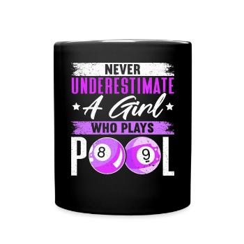 Snooker Pool Billard - Tasse einfarbig - Schwarz - Vorne