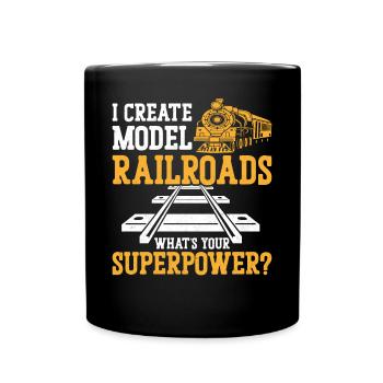 Steam Train Driver Trainspotting - Full Colour Mug - black - Front
