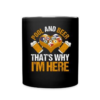 Snooker Pool Billard - Tasse einfarbig - Schwarz - Vorne