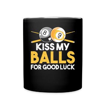 Snooker Pool Billard - Tasse einfarbig - Schwarz - Vorne