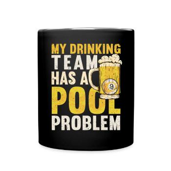 Snooker Pool Billard - Tasse einfarbig - Schwarz - Vorne
