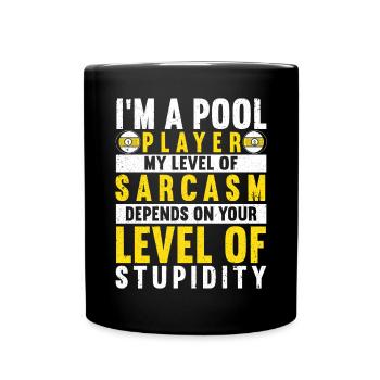Snooker Pool Billard - Tasse einfarbig - Schwarz - Vorne
