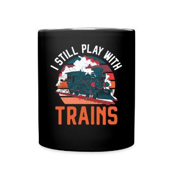 Steam Train Driver Trainspotting - Full Colour Mug - black - Front