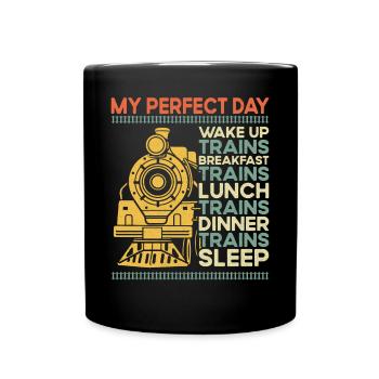 Steam Train Driver Trainspotting - Full Colour Mug - black - Front