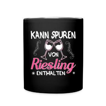 Kann Spuren Von Riesling Enthalten Weintrinker - Tasse einfarbig - Schwarz - Vorne