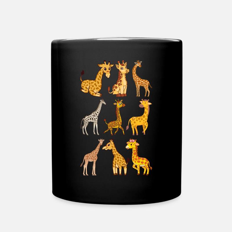 Giraffe Cute Giraffe Lover Zoo Animal Giraffe - Cu - Tasse einfarbig - Schwarz