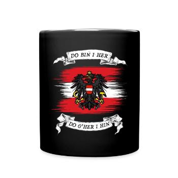 ICH LIEBE ÖSTERREICH T-SHIRT AUSTRIA GESCHENK - Tasse einfarbig - Schwarz - Vorne
