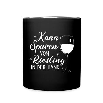 Kann Spuren Von Riesling Enthalten Weintrinker - Tasse einfarbig - Schwarz - Vorne
