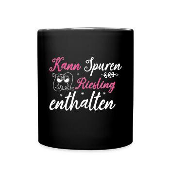 Kann Spuren Von Riesling Enthalten Weintrinker - Tasse einfarbig - Schwarz - Vorne