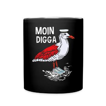 Moin Digga Mouette du Nord Allemand Bas-allemand Dicton - Mug uni - noir - Devant