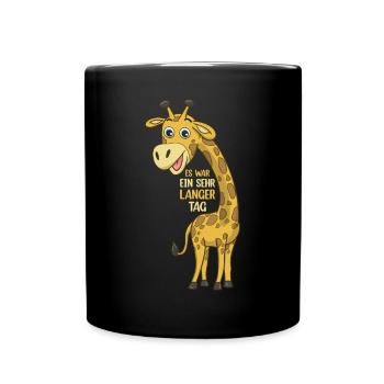 Giraffe - Es War Ein Sehr Langer Tag - Giraffe Lus - Tasse einfarbig - Schwarz - Vorne