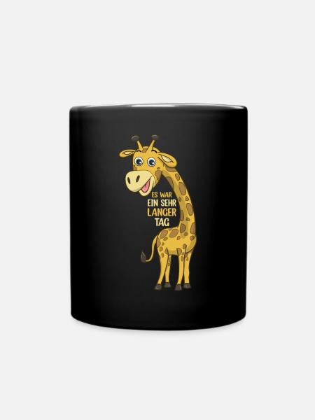 Giraffe - Es War Ein Sehr Langer Tag - Giraffe Lus - Tasse einfarbig - Schwarz