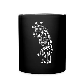 Giraffe - Es War Ein Sehr Langer Tag - Giraffen Sp - Tasse einfarbig - Schwarz - Vorne