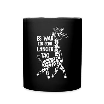 Giraffe - Es War Ein Sehr Langer Tag - Giraffe Lan - Tasse einfarbig - Schwarz - Vorne