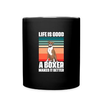 Boxer Chien Chien Allemand Boxer Cadeau - Mug uni - noir - Devant