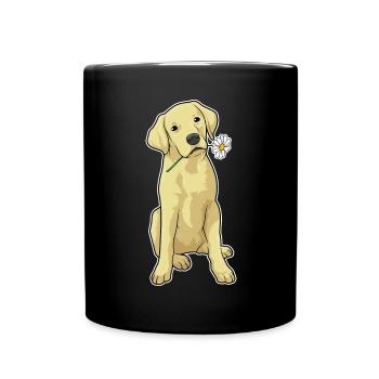 Labrador Gänseblümchen - Tasse einfarbig - Schwarz - Vorne