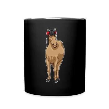 Casque de cheval Musique - Mug uni - noir - Devant