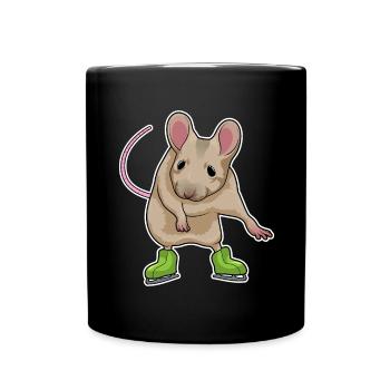 Souris patins à glace - Mug uni - noir - Devant