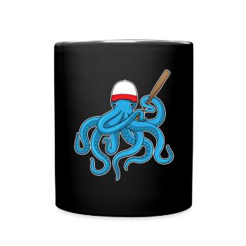 Octopus Baseball Baseball Bat - Full Colour Mug - black - Front
