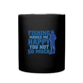 Angel - fishing makes me happy you not so much - Full Colour Mug - black - Front
