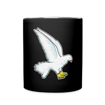 Pigeon Ice Skating Skates - Full Colour Mug - black - Front