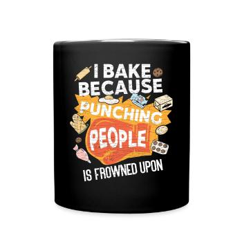 Backen Geschenk Bäcker - Tasse einfarbig - Schwarz - Vorne