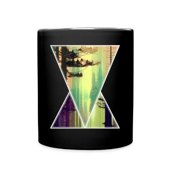 forest polygon - Tasse einfarbig - Schwarz - Vorne