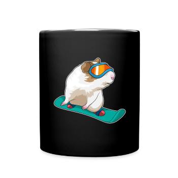 Guinea Pig Snowboarder Snowboard - Mug uni - noir - Devant