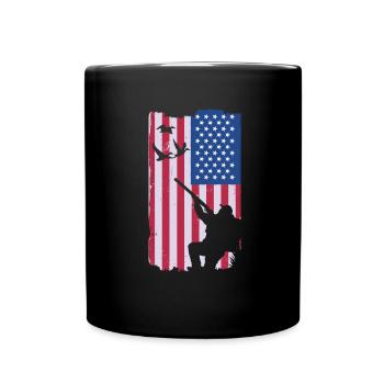 Jagen - US Flag duck hunting - Tasse einfarbig - Schwarz - Vorne