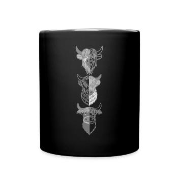 Highland Cattle cow with cow motif - Full Colour Mug - black - Front