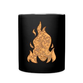 Baroque Esthétique Flamme Feu Soft Grunge - Mug uni - noir - Devant