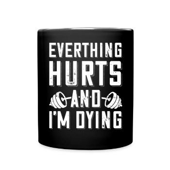 Bodybuilder disant que tout me fait mal barbell - Mug uni - noir - Devant
