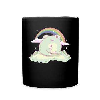 Coquette Esthétique Rose Kawaii Frog Centre-ville - Mug uni - noir - Devant