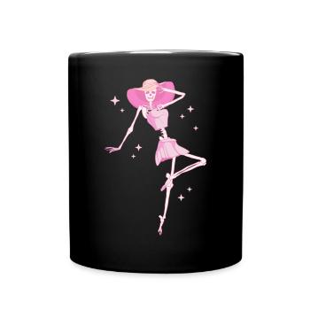 Coquette Esthétique Squelette Rose Centre-Ville - Mug uni - noir - Devant