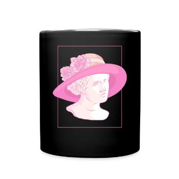 Coquette Esthétique Rose Statue Grecque Centre-Ville - Mug uni - noir - Devant