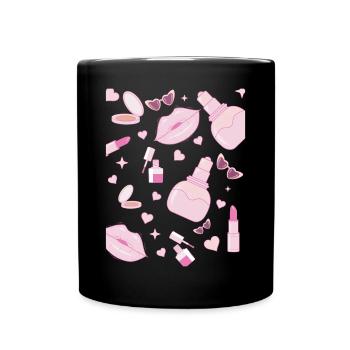 Coquette Esthétique Rose Motif Centre-ville Esthétique - Mug uni - noir - Devant