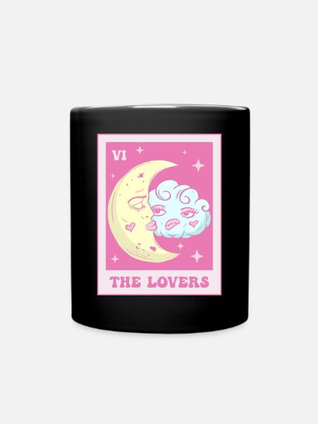 Coquette Aesthetic Pink Tarot Card The Lovers - Tasse einfarbig - Schwarz