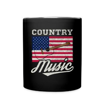 Country music USA American flag Western music - Full Colour Mug - black - Front