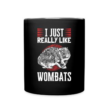 J’aime juste le Wombat australien de Wombat - Mug uni - noir - Devant