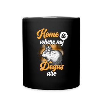 Degu is my home rodent puff rat - Full Colour Mug - black - Front