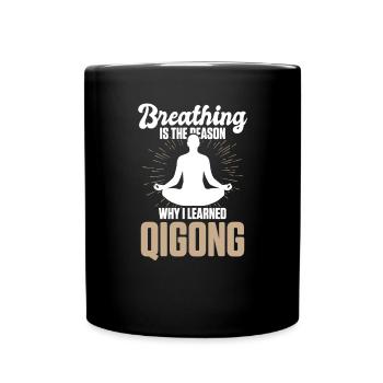 Qigong Chinesische Kampfkunst Gung China Qi Go - Tasse einfarbig - Schwarz - Vorne
