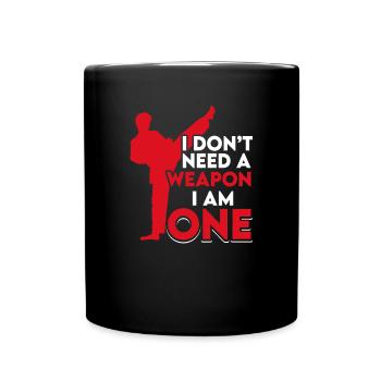 Aikido MMA Kampfsport - Tasse einfarbig - Schwarz - Vorne