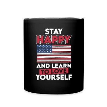 Drapeau Patriotique Amour de soi Patriot Vétéran - Mug uni - noir - Devant