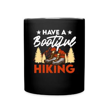 Camping Bergpfad Abenteuer Wanderer - Tasse einfarbig - Schwarz - Vorne
