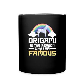 Japanese Paper Folding Artist Rainbow - Full Colour Mug - black - Front