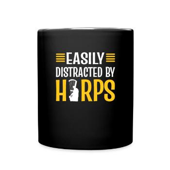 Leicht Ablenkbar Durch Harfen. Harfenist. - Tasse einfarbig - Schwarz - Vorne