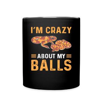 I Am Crazy About My Eggs. Royal - Full Colour Mug - black - Front