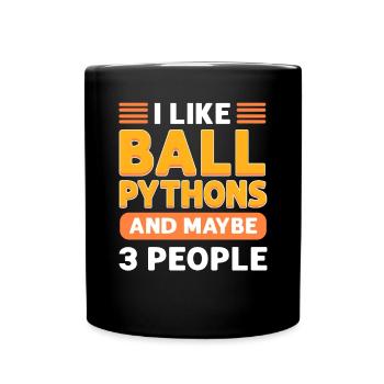 Ich Mag Kugelpythons. Königspython. - Tasse einfarbig - Schwarz - Vorne