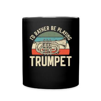 Trumpet Player Vintage Retro I'd - Tasse einfarbig - Schwarz - Vorne
