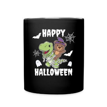 Bear Happy Halloween T-Rex Mummy Costume - Full Colour Mug - black - Front